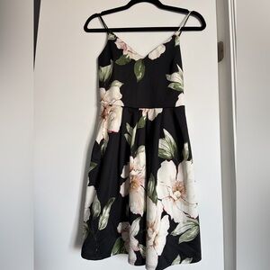 Floral Black Dress